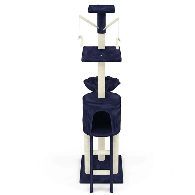 Rascador Vertical de 6 Niveles Azul Marino (50 x 35 x 138 cm) 