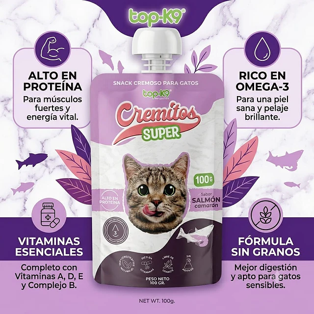 Cremitos Super Snack Cremoso para Gatos 100gr Variedades