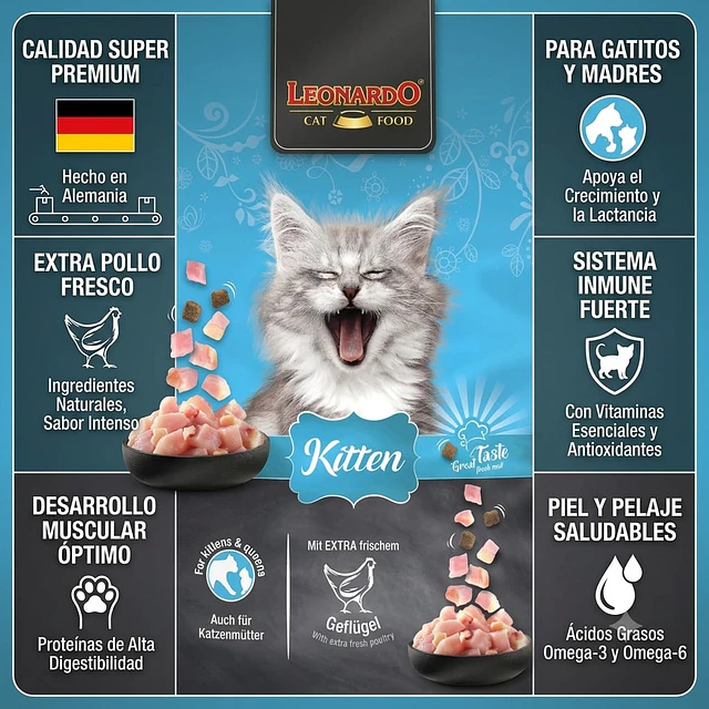 Leonardo Kitten Gatitos y Gatas Lactantes 1.8 kg.