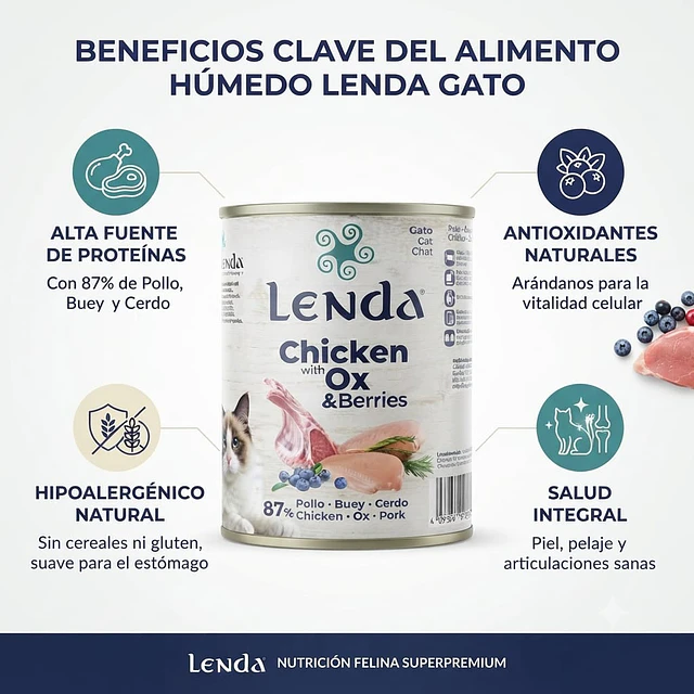 Lenda Paté Húmedo Completo & Balanceado para Gatos 400g Variedades