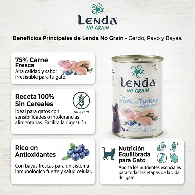 Lenda Paté Húmedo Completo & Balanceado para Gatos 400g Variedades