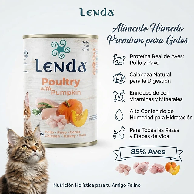 Lenda Paté Húmedo Completo & Balanceado para Gatos 400g Variedades
