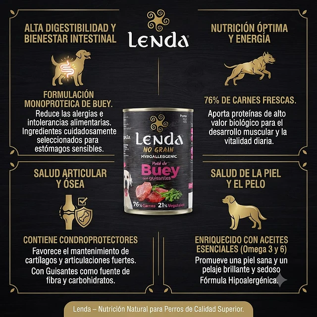 Lenda Paté Húmedo Completo & Balanceado para Perros 400g Variedades
