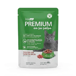 Vitalcan Pouch de Trocitos con Carne en Salsa para Gatos 85g