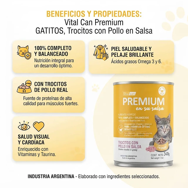 Vitalcan Premium Trocitos en Salsa Lata 340g Variedades