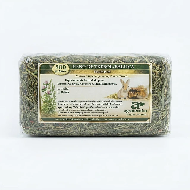 Heno de Ballica y Trébol Premium 500gr