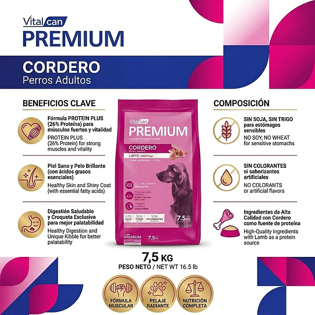 Vitalcan Premium Cordero Perros de Todas las Razas 