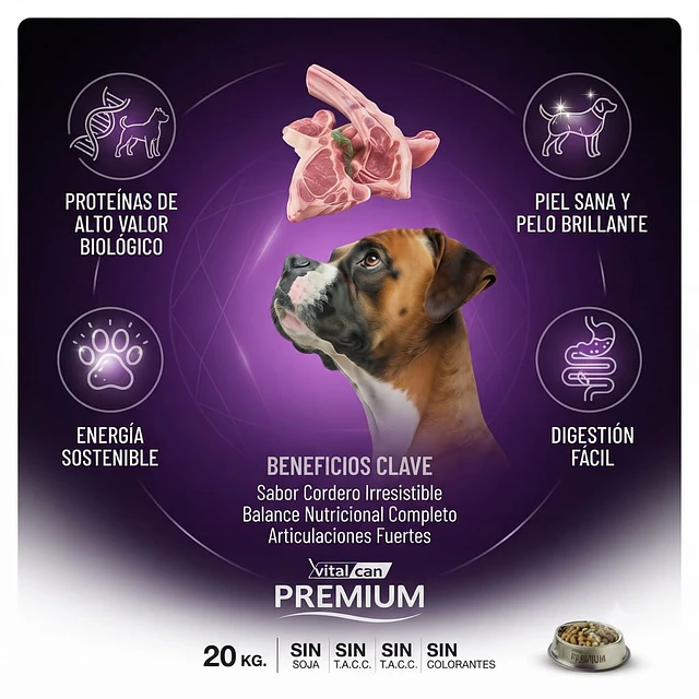 Vitalcan Premium Cordero Perros de Todas las Razas 