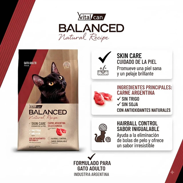 Vitalcan Balanced Natural Recipe Carne Argentina 3 kg