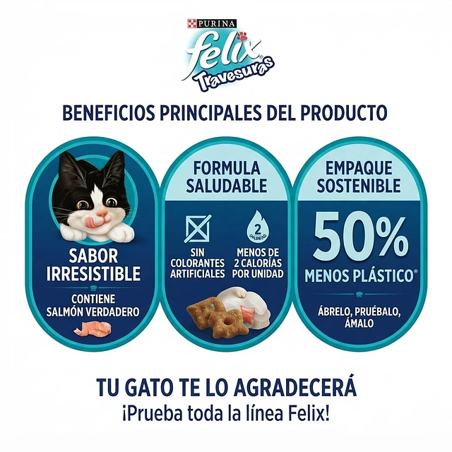 Purina Felix Travesuras Bocaditos Mix Variedades 40g 