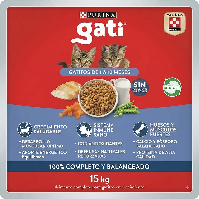 Gati Gatito Mix Carnes, Verduritas y Leche (1 kg - 15 kg)