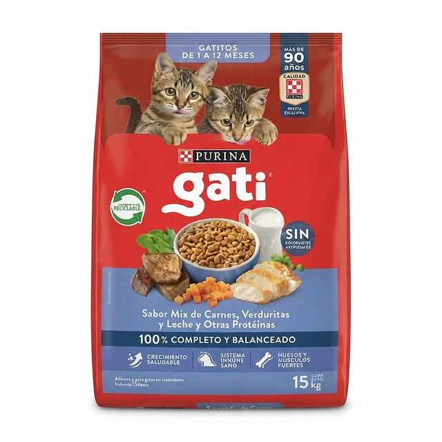 Gati Gatito Mix Carnes, Verduritas y Leche (1 kg - 15 kg)