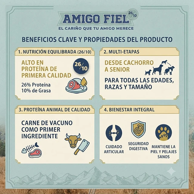Amigo Fiel Alimento para Perros Multietapas 20 kg