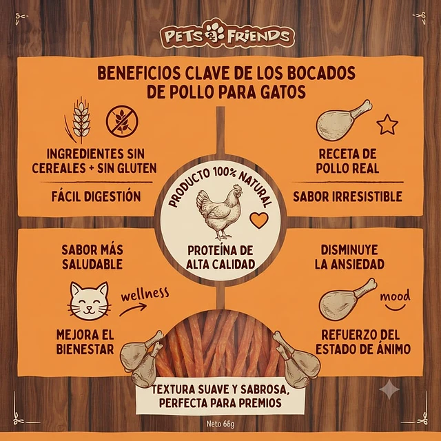 Bocados De Pollo GF para Gatos 65gr