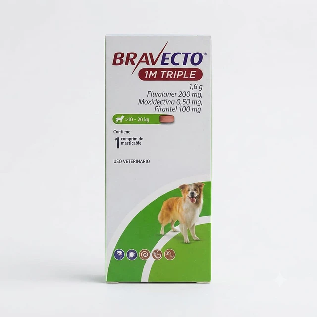Bravecto 1M Triple Antiparasitario de Doble Función Perros en Comprimido Saborizado - Variedades