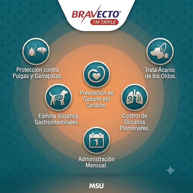 Bravecto 1M Triple Antiparasitario de Doble Función Perros en Comprimido Saborizado - Variedades