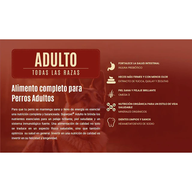Superpet Alimento Perro Adulto Todas las Razas 18 kg y 1 kg
