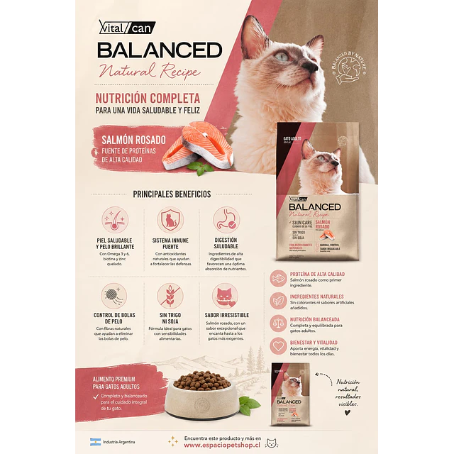 Vitalcan Balanced Natural Recipe Salmón Rosado 3 kg