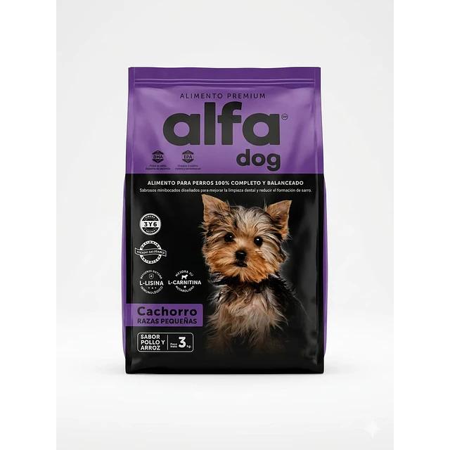 Alfa Dog Premium Perro Cachorro de Raza Pequeña 3 kg