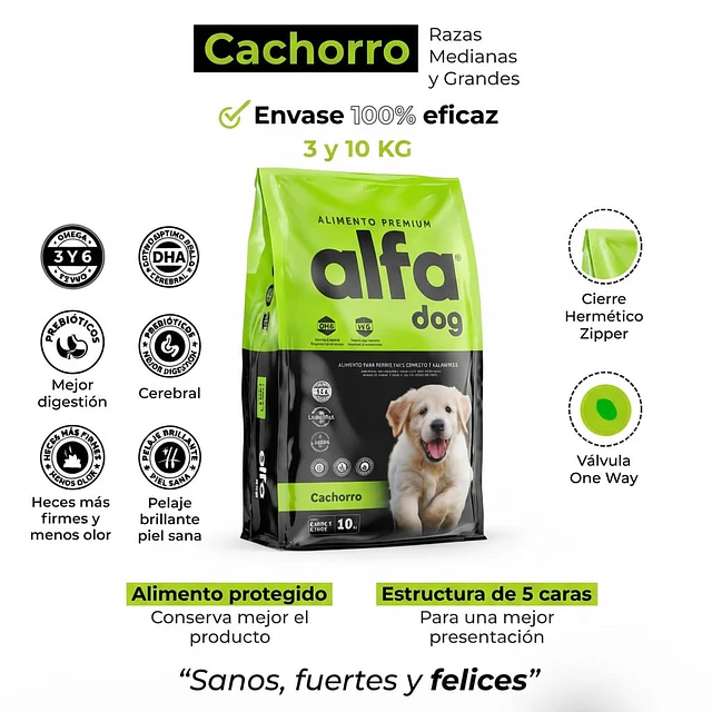 Alfa Dog Premium Perro Cachorro 3 kg