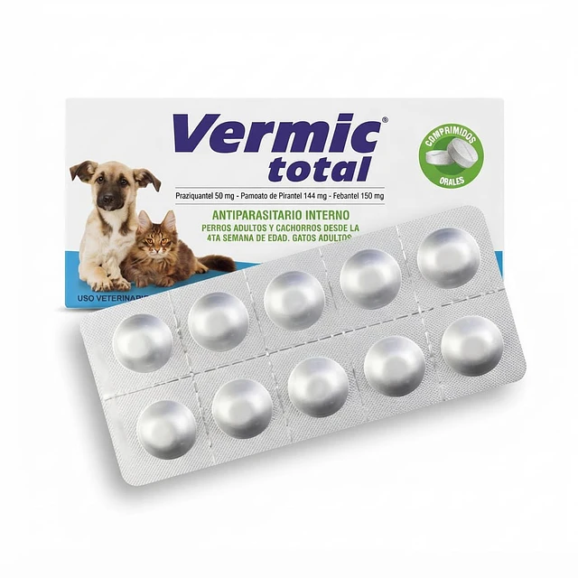 Vermic Total Tableta de Antiparasitario Interno para Perros y Gatos