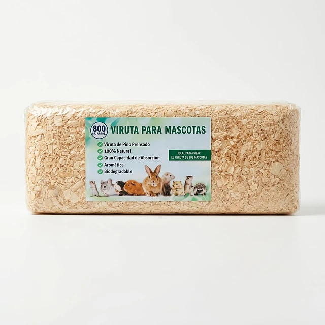 Viruta de Pino Natural Prensado para Mascotas 800g