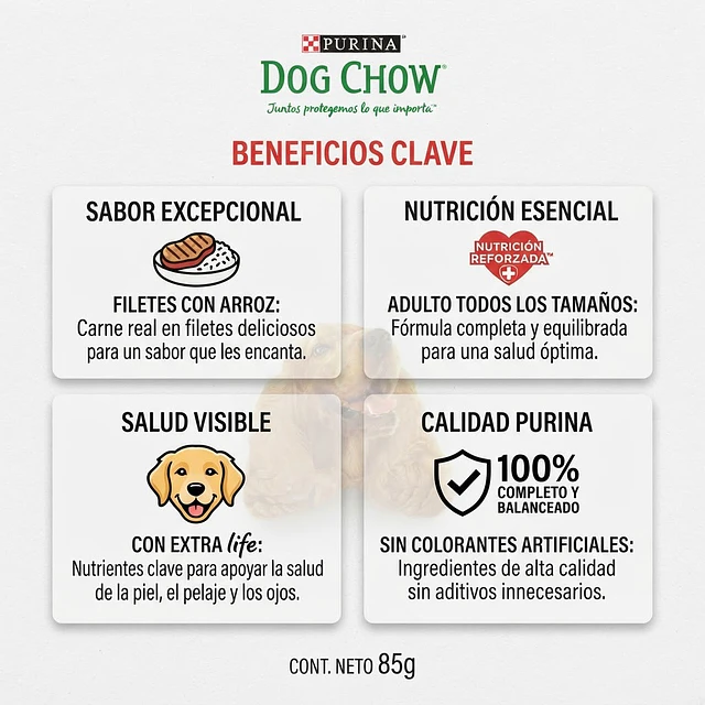 Dog Chow Pouch para Perros Variedades 100gr.