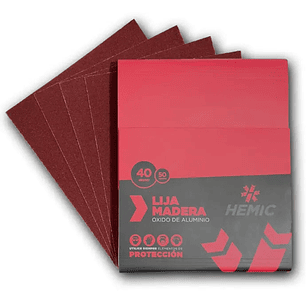 PLIEGO DE LIJA PARA MADERA 230 MM ANCHO 280 / GRANO 100 HEMIC