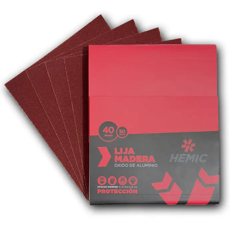 PLIEGO DE LIJA PARA MADERA 230 MM ANCHO 280 / GRANO 100 HEMIC 1