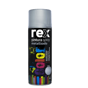 REX PINTURA SPRAY METALICO, PLATA, 400 ML