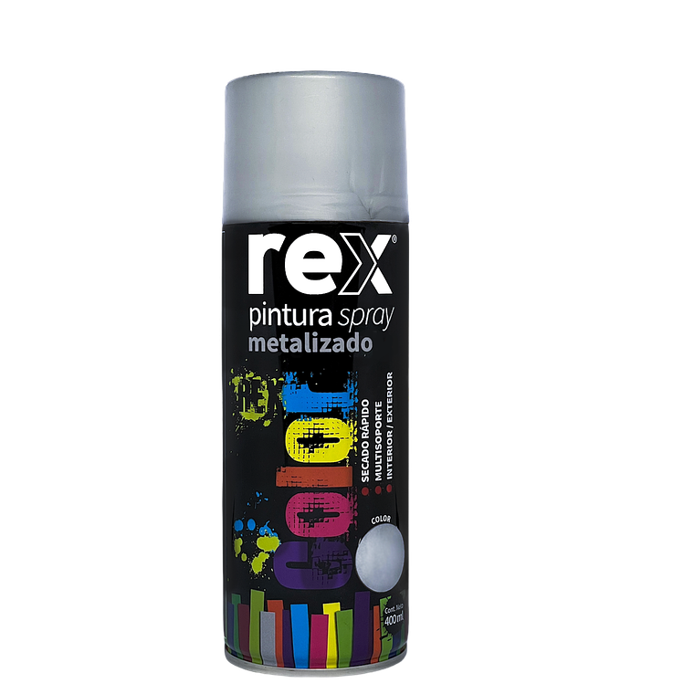 REX PINTURA SPRAY METALICO, PLATA, 400 ML 1