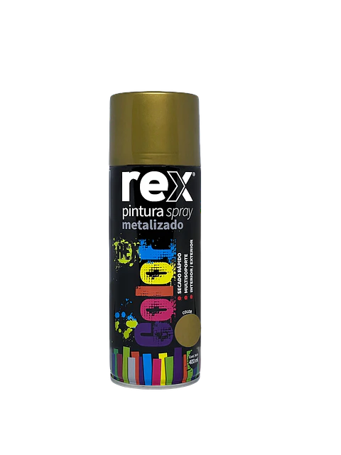 Rex Pintura Spray Metálico, Dorado, 400 ml