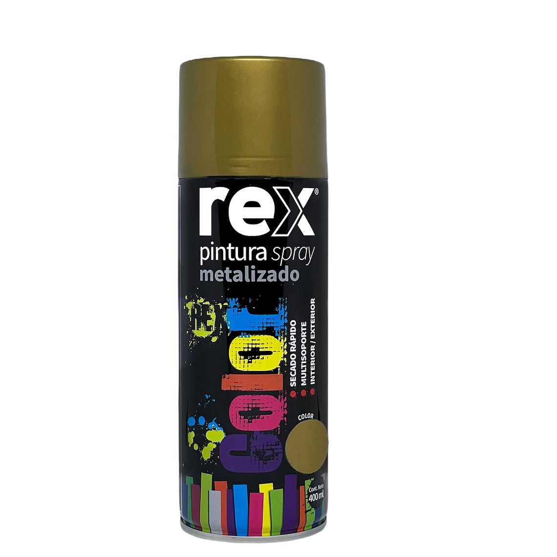 REX PINTURA SPRAY METALICO, DORADO, 400 ML 1