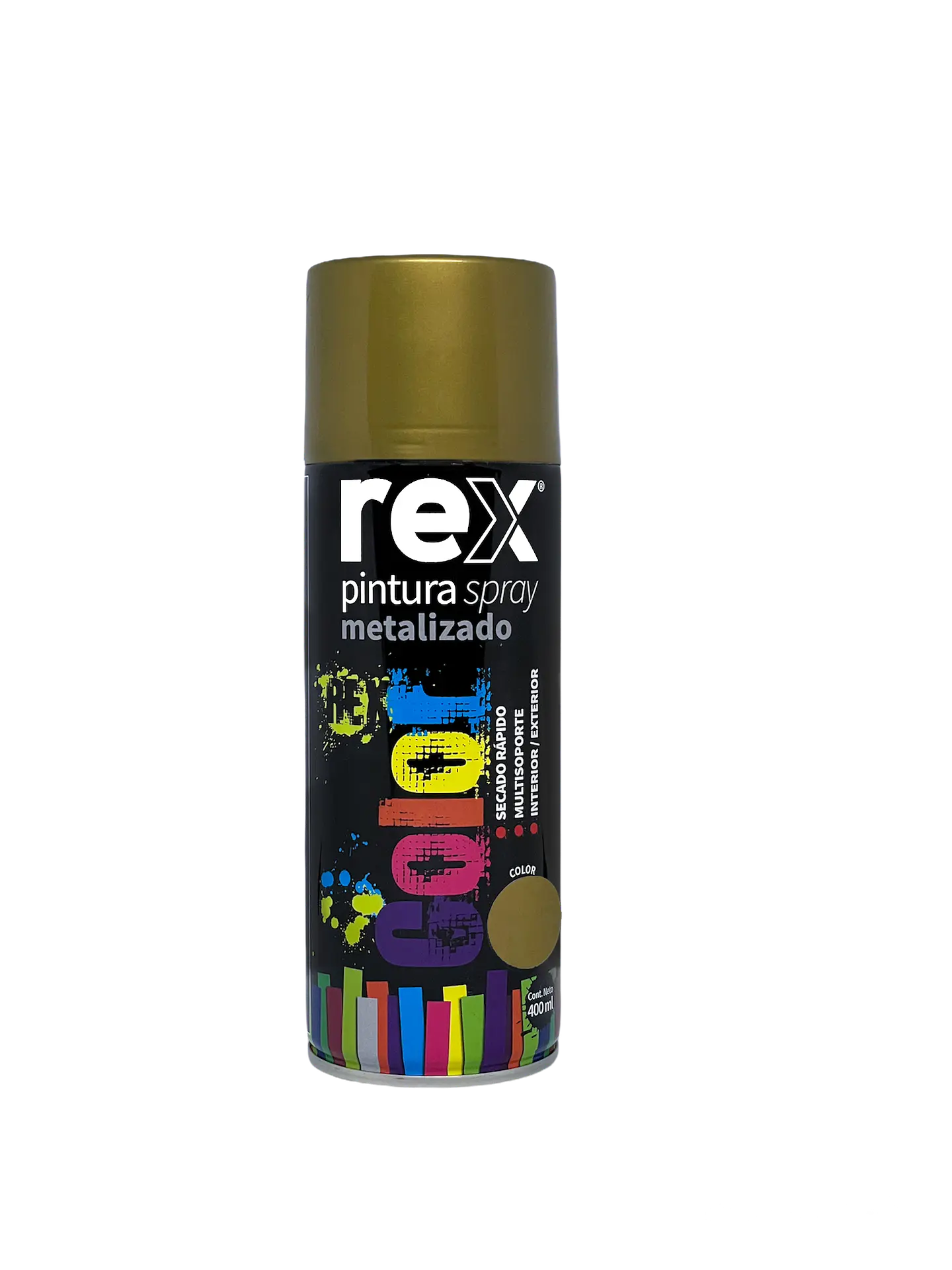 Rex Pintura Spray Metálico, Dorado, 400 ml 1