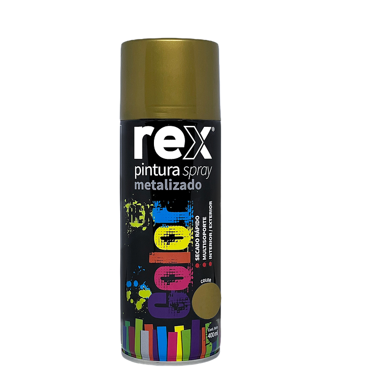 REX PINTURA SPRAY METALICO, DORADO, 400 ML 1