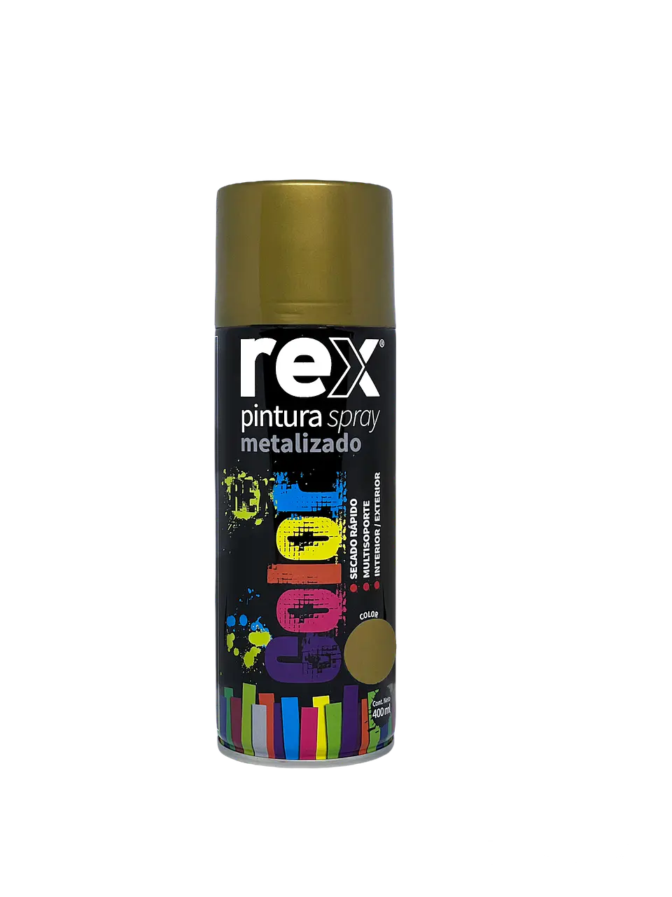 Rex Pintura Spray Metálico, Dorado, 400 ml 1