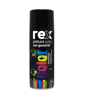 REX PINTURA SPRAY ACRILICA, NEGRO BRILLANTE, 400 ML