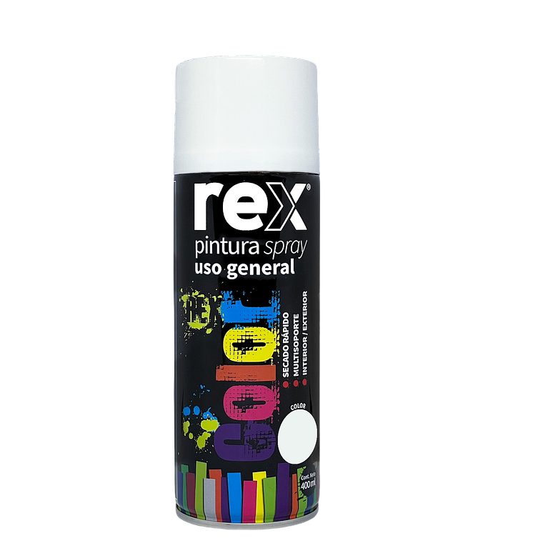 REX PINTURA SPRAY ACRILICA, BLANCO BRILLANTE, 400 ML 1