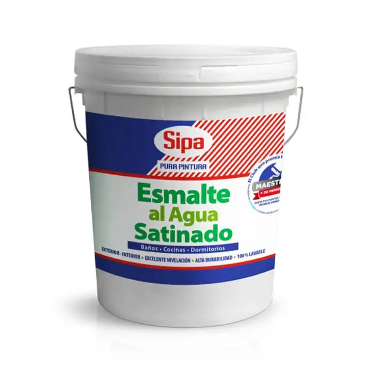 Esmalte al agua satinado blanco Tineta SIPA 1