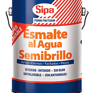 Esmalte al agua semibrillo blanco 1 GL SIPA
