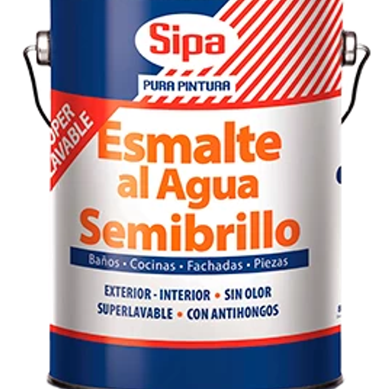 Esmalte al agua semibrillo blanco 1 GL SIPA 1
