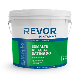 ESMALTE AL AGUA SATINADO PINTAMAX REVOR BLANCO 4GL
