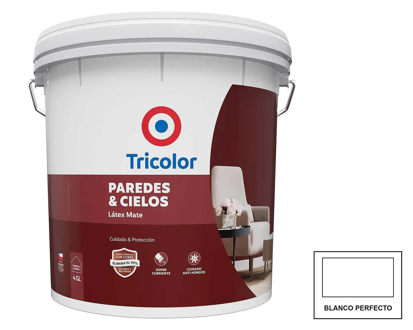PAREDES Y CIELOS TRICOLOR BLANCO PERFECTO 4 GL PLAST 1