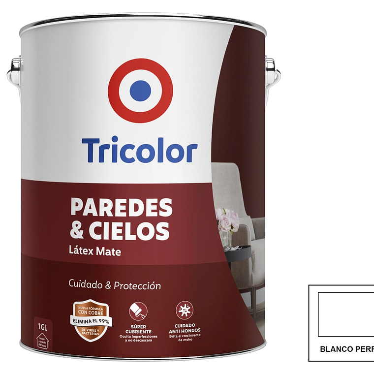 PAREDES Y CIELOS TRICOLOR BLANCO PERFECTO 1 GL 1