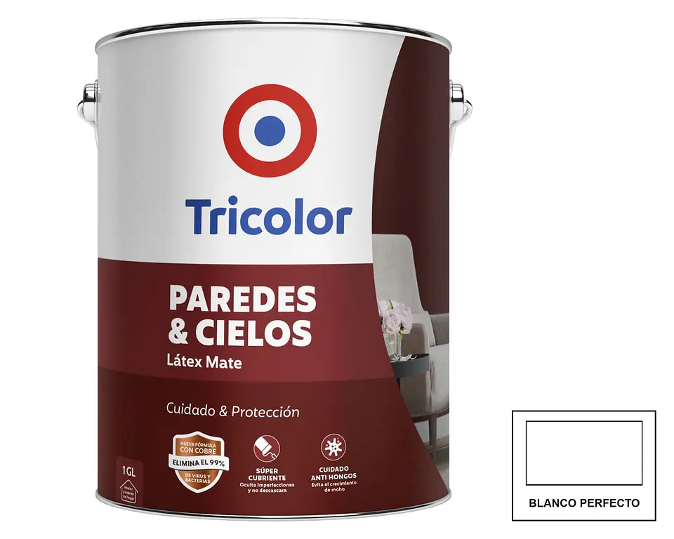 PAREDES Y CIELOS TRICOLOR BLANCO PERFECTO 1 GL 1