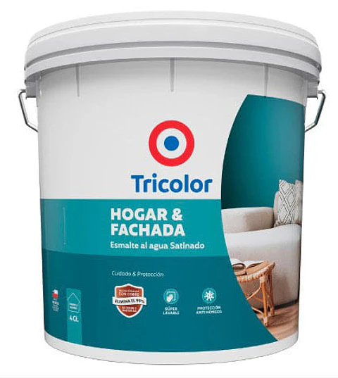 Esmalte al Agua Hogar y Fachada Tricolor Blanco Perfecto Tineta