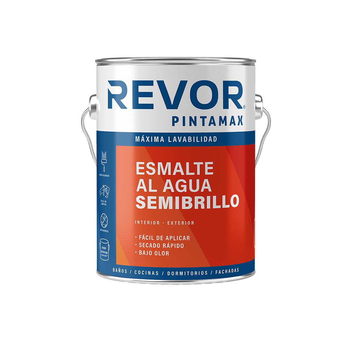 ESMALTE AL AGUA SEMIBRILLO PINTAMAX REVOR BLANCO 1 GL 1