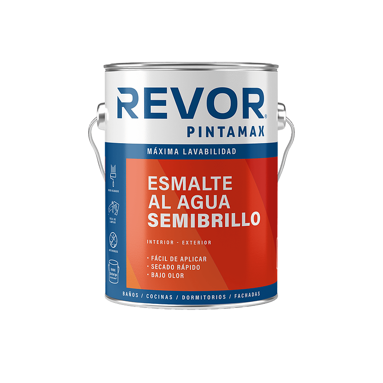 ESMALTE AL AGUA SEMIBRILLO PINTAMAX REVOR BLANCO 1 GL 1