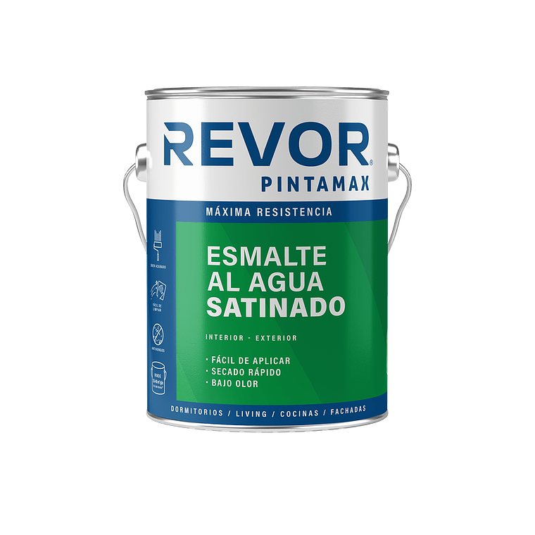 ESMALTE AL AGUA SATINADO PINTAMAX REVOR BLANCO 1 GL 1