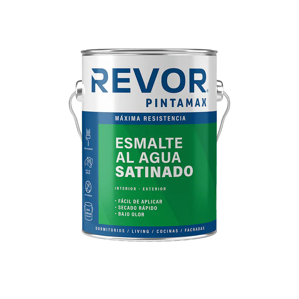Esmalte al Agua Satinado Pintamax Revor Blanco Galón 1